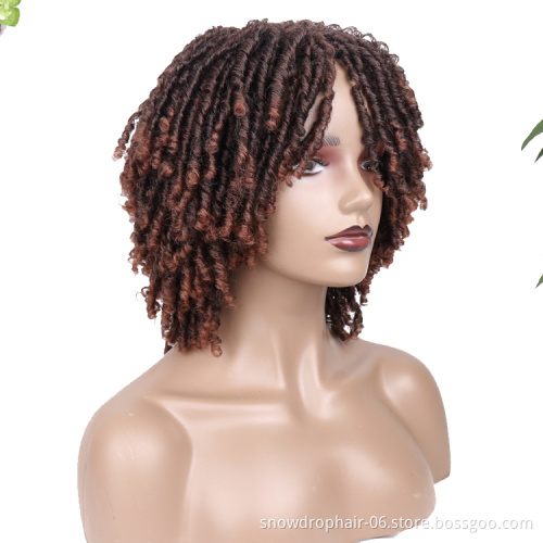 Julianna wigs synthetic hair ombre metal afro realistic faux locks handmade men wigs dreadlocks twists wig